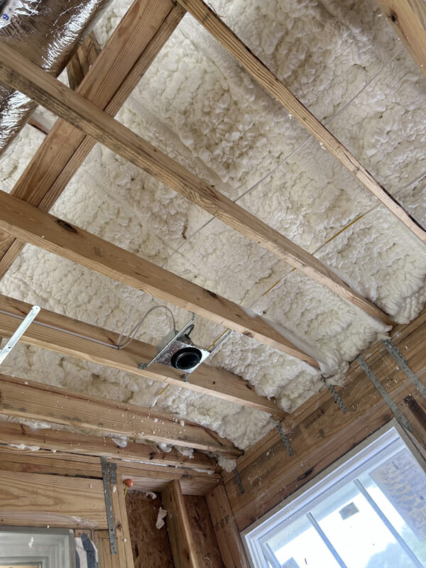 insulation above rafters of home